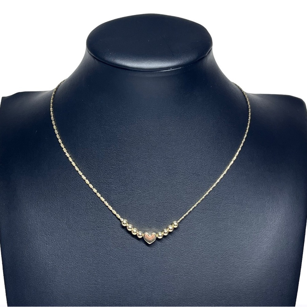 NENA Heart Bead Love Golden Necklace 14-17"